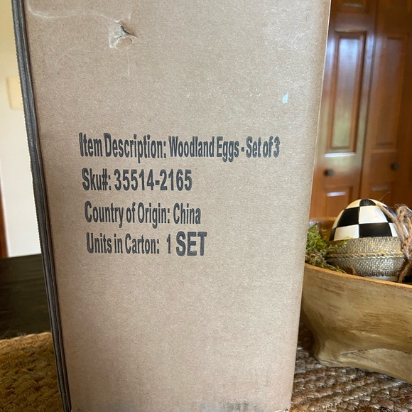 Mackenzie Childs set of 3 woodland eggs - Picture 4 of 4